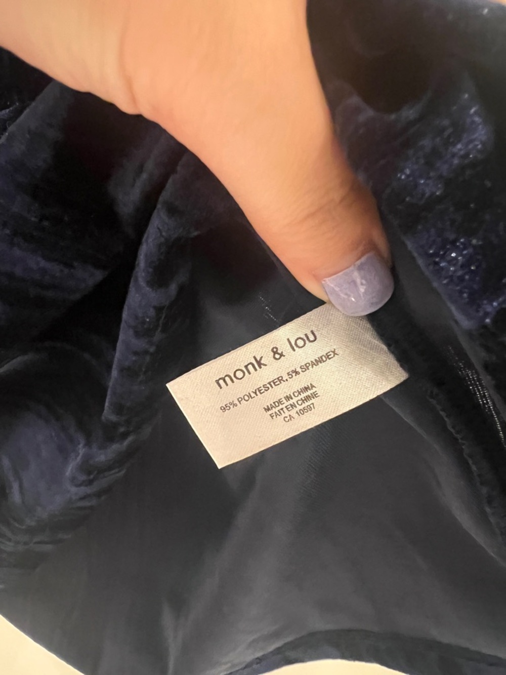 Monk & Lou Sleeveless Navy Velvet Midi Skirt Set - Picture 6 of 14